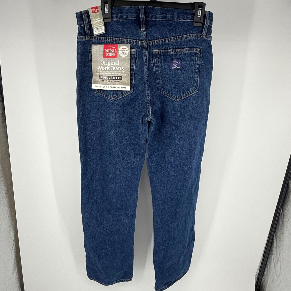 Rural King Mens Original Work Jeans 31x32 Dark Wash Regular Fit RK5POC3-MW NWT - Picture 5 of 6